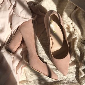 Lulu’s: blush/nude block heels